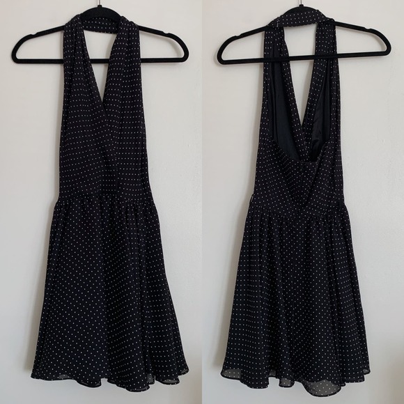 Vintage Dresses & Skirts - Black Vintage Carol Michaels Halter Flowy Mini Dress 4